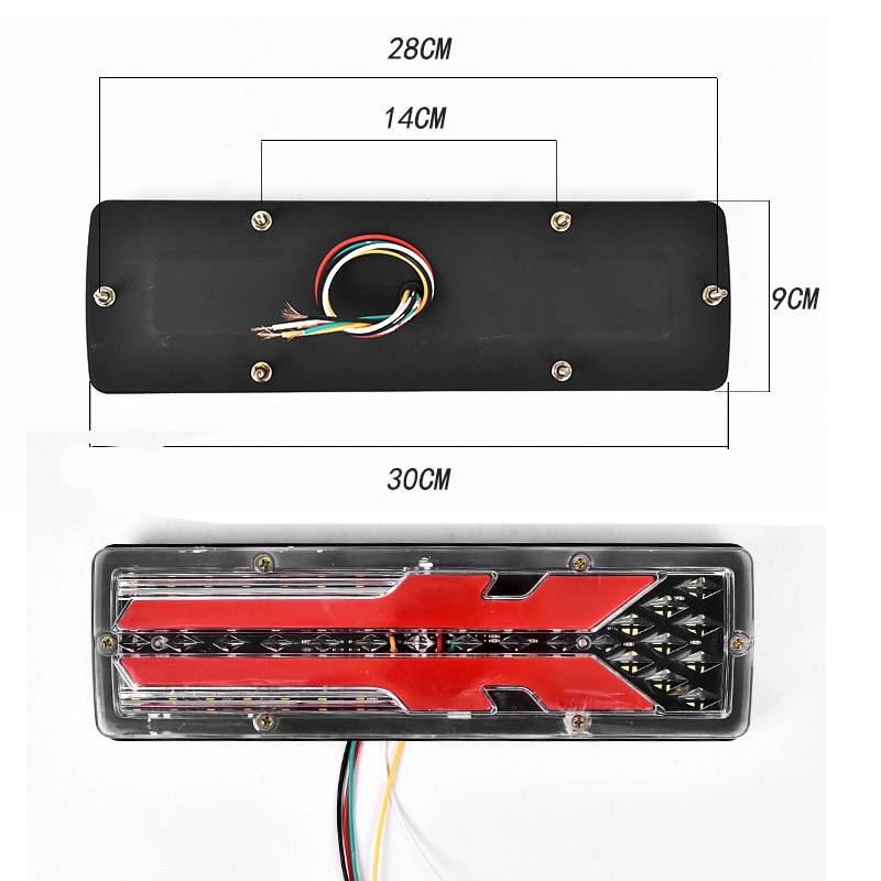 24V universal LED truck and car taillights, LED multi-functional brake lights for trucks and RVS, fog lights factory direct sales details Picture