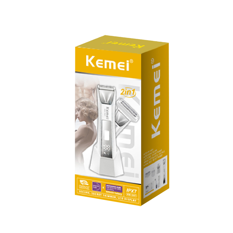 Kemi Km-1847 Usb Charging Digital Display Private Clipper With Base Washable And Lighting Function Two-In-One Electric Clipper Hair Chopper Item Picture