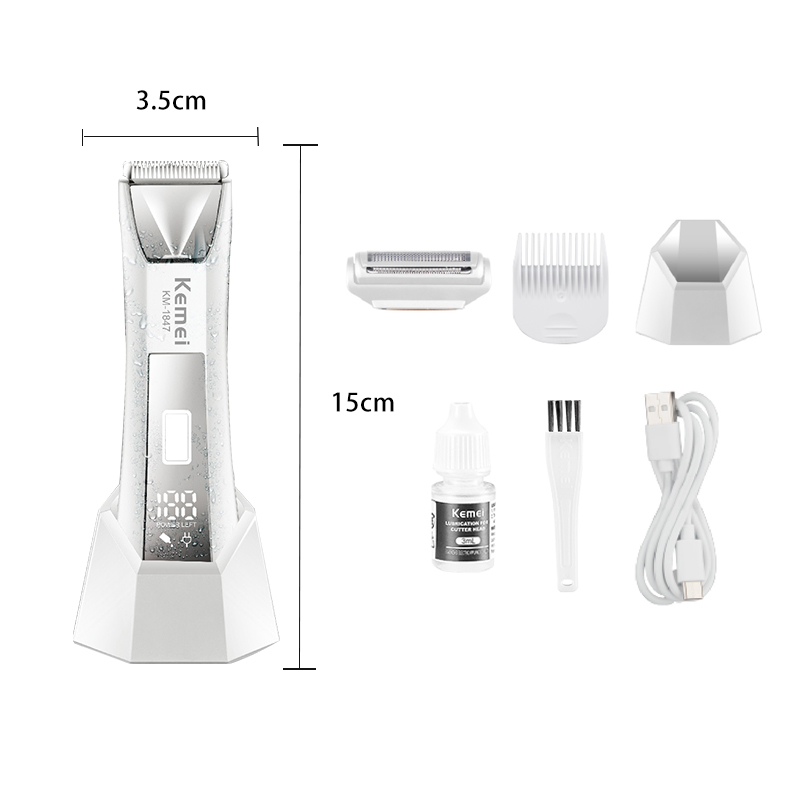 Kemi Km-1847 Usb Charging Digital Display Private Clipper With Base Washable And Lighting Function Two-In-One Electric Clipper Hair Chopper Application Scenario
