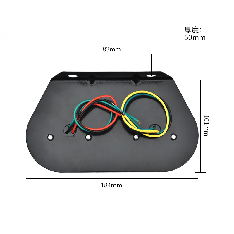 New 12V/24V black and silver shell truck universal rear taillight truck rear taillight side light indicator light signal light Specification drawing