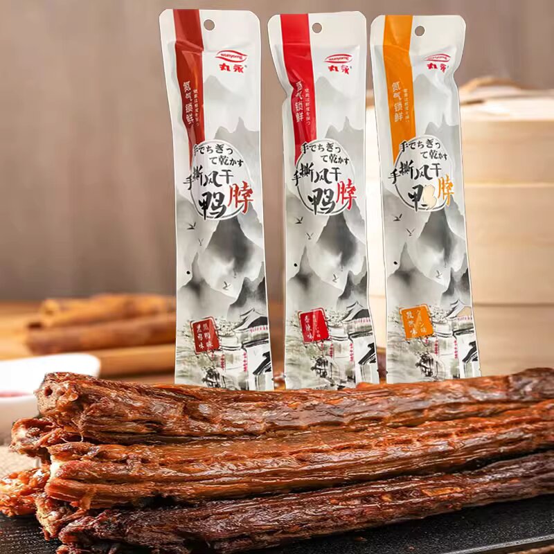 包邮！丸永手撕风干鸭脖51g洋什铺英伦姐妹下酒菜肉制品熟食小吃