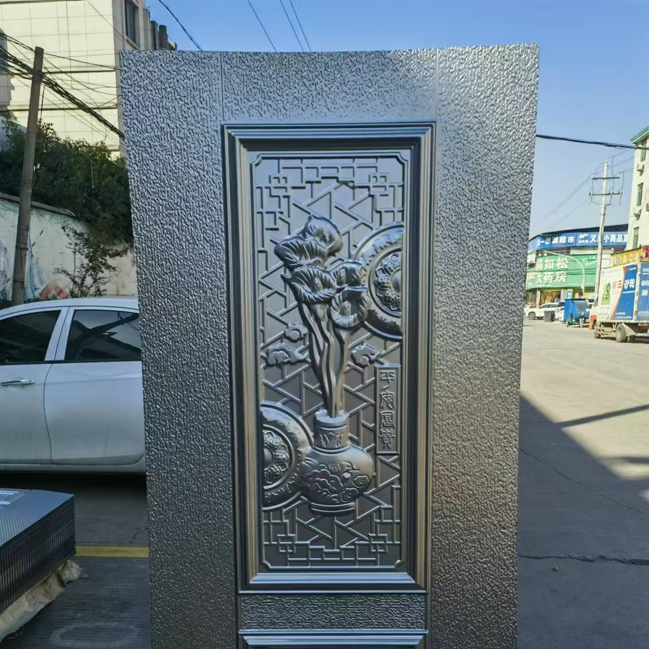 门板 冷轧门板 压花门板 镀锌门板 铁皮压花门面门面板 覆膜门板 防盗门装饰面 门面压花板详情图3