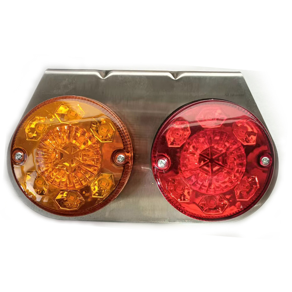 New 12V/24V black and silver shell truck universal rear taillight truck rear taillight side light indicator light signal light details Picture
