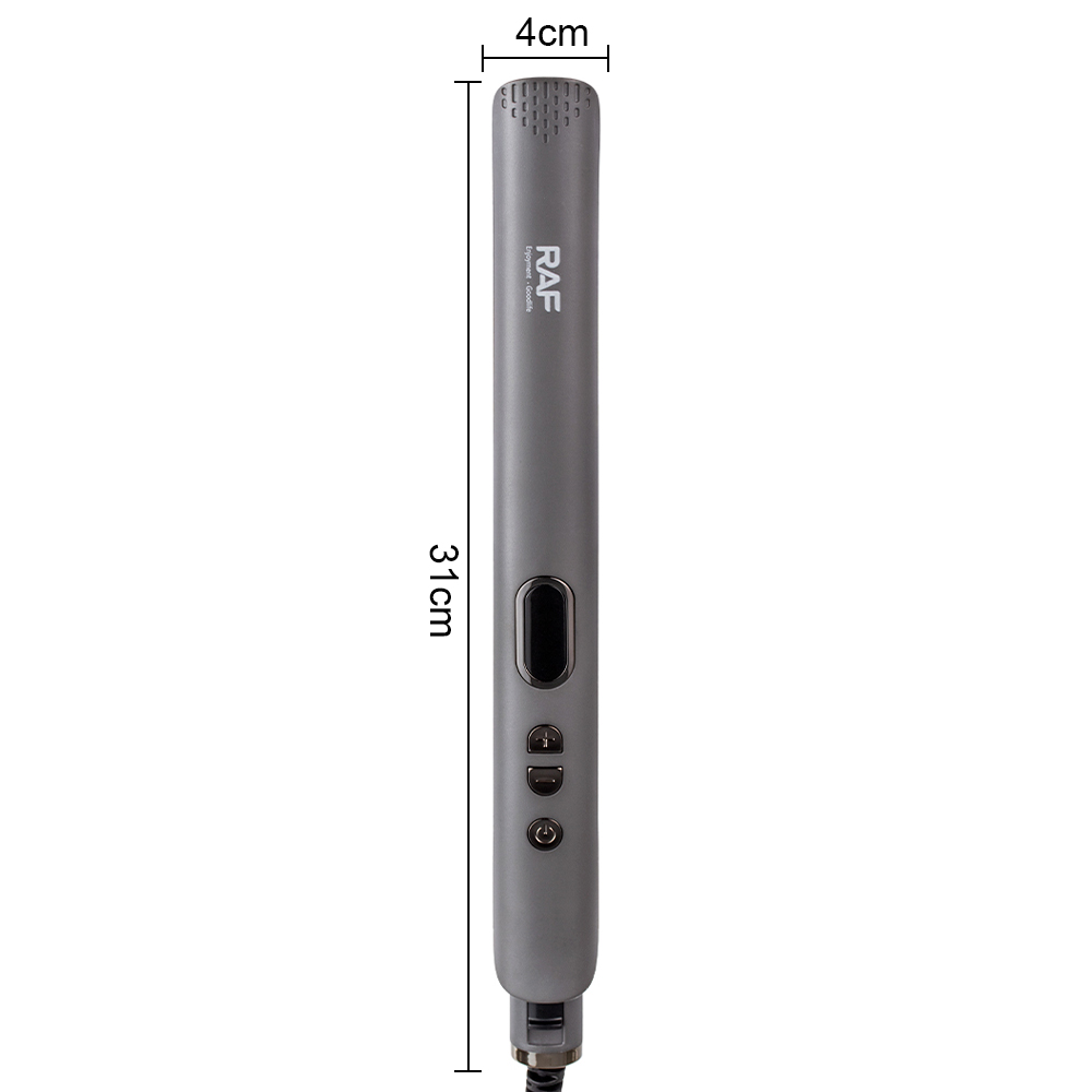 RAF European-standard cross-border temperature-adjustable curling iron, hair straightener, ceramic plate, suitable for both dry and wet straightening and curling, with inward-curved bangs Specification drawing