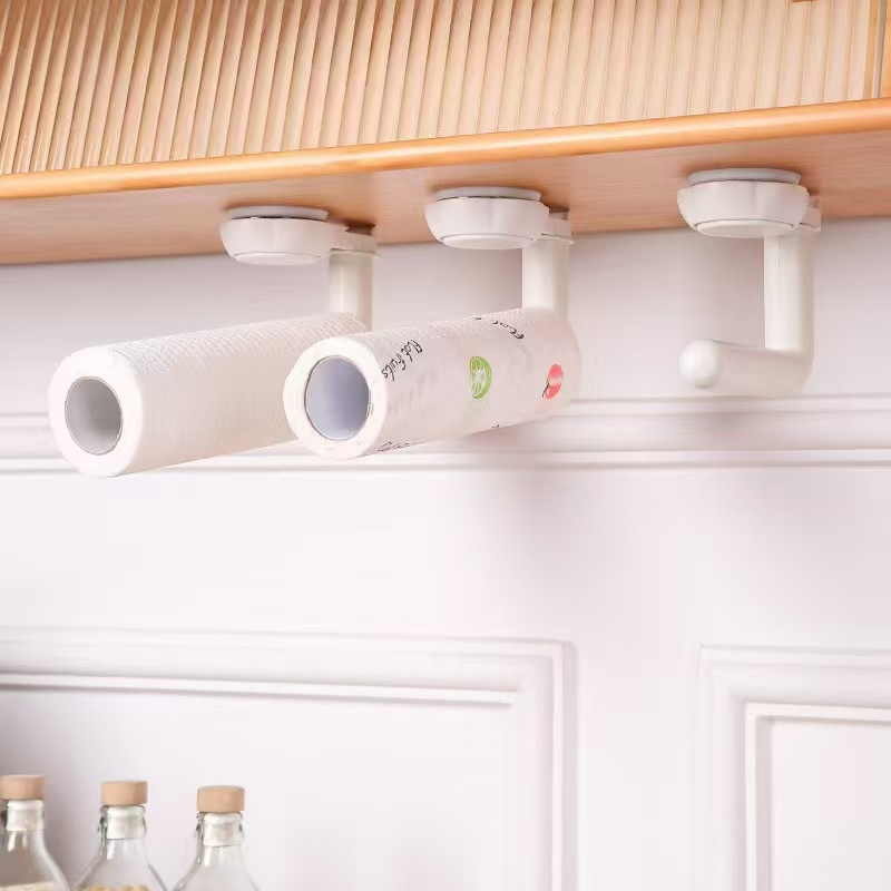 Suction cup tissue rack, kitchen non-perforated cabinet, cling film storage rack, wipe rack, tissue hanging rod, roll paper rack, glass food storage box, stainless steel box, lunch box Application Scenario