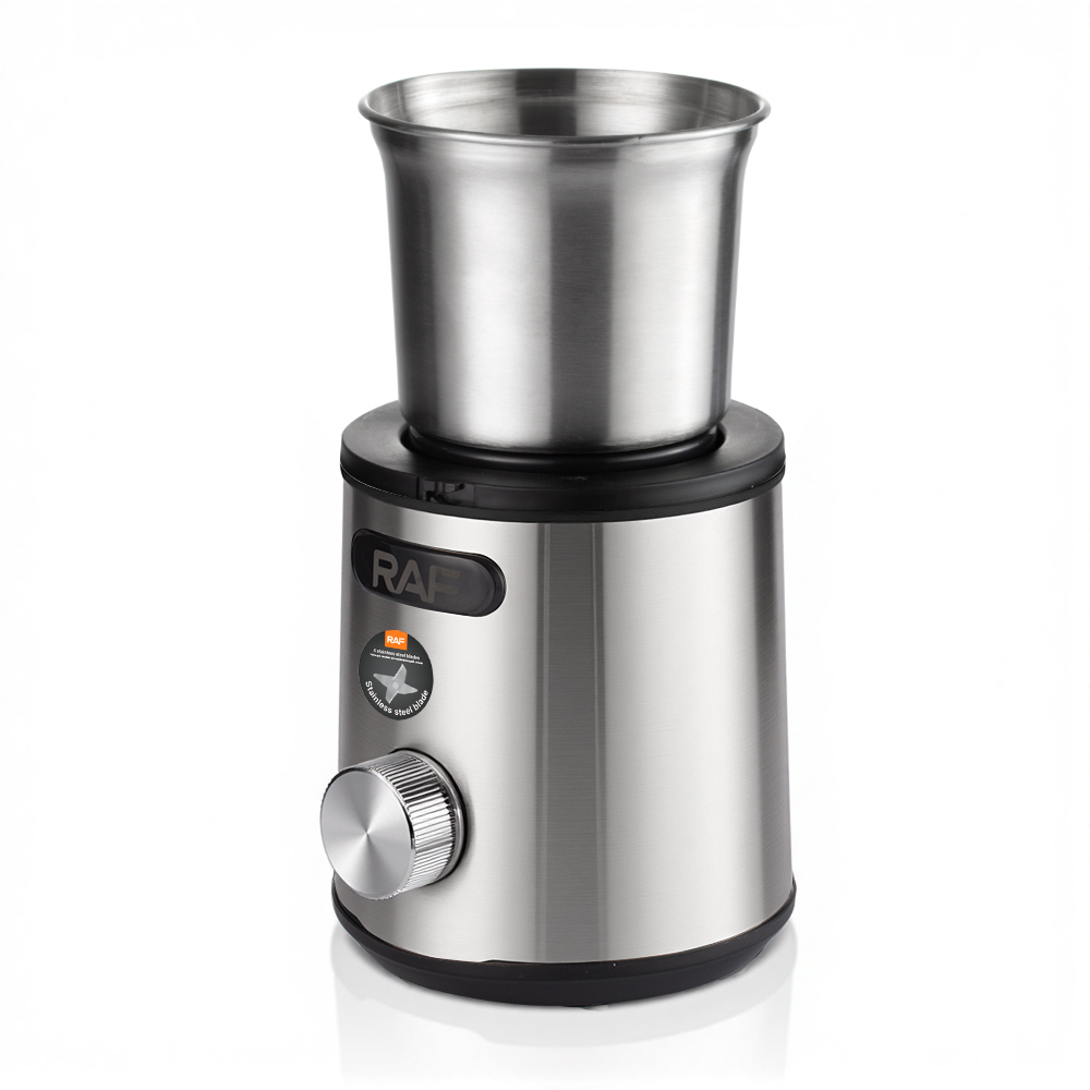 RAF's new European-style multi-functional food processor is a coffee bean grinder and a spice grinder for grains and cereals Application Scenario