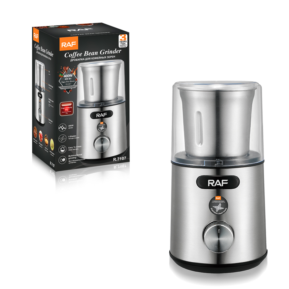 RAF's new European-style multi-functional food processor is a coffee bean grinder and a spice grinder for grains and cereals details Picture