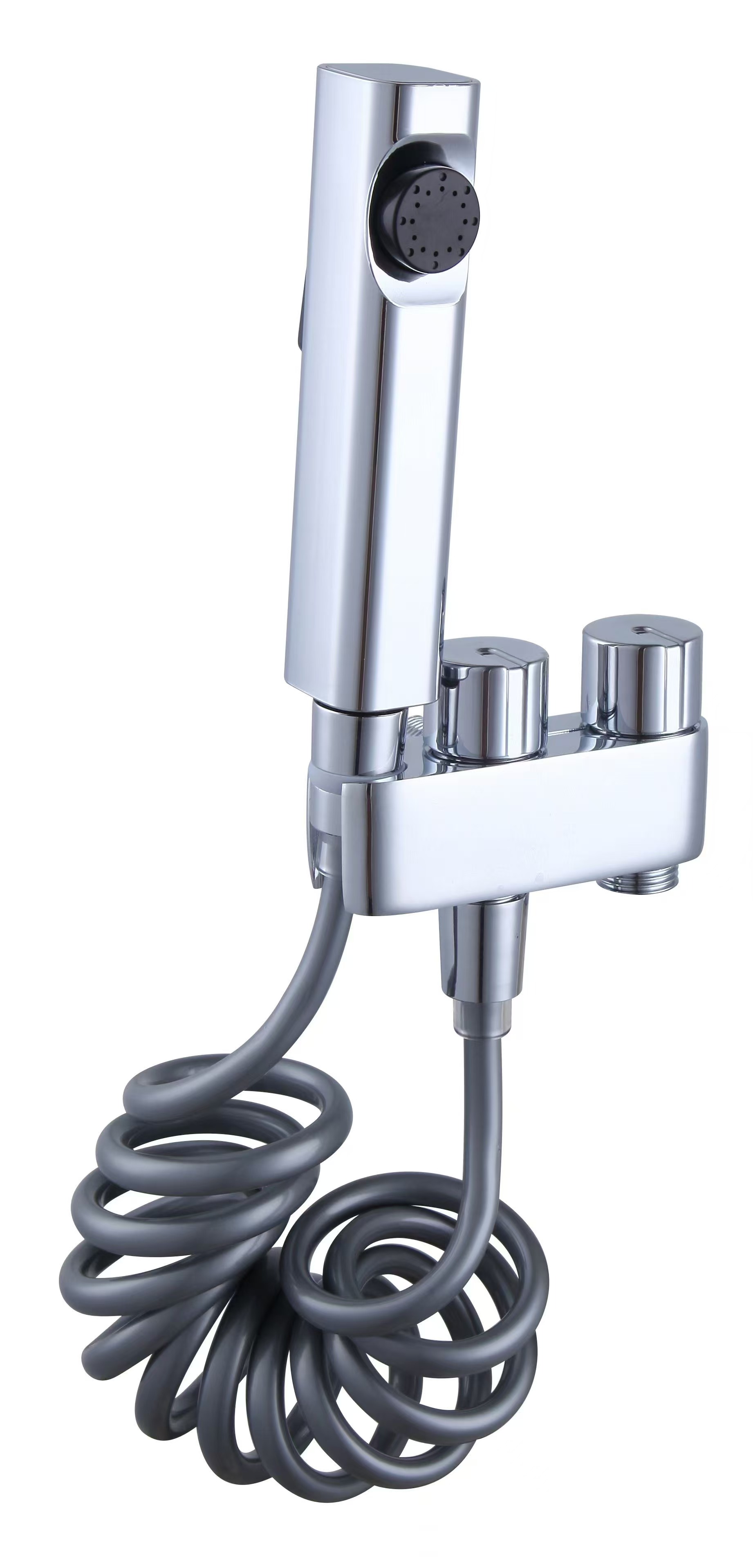 新款全铜马桶伴侣一进二出双控双出水强力喷枪卫生间双控角阀