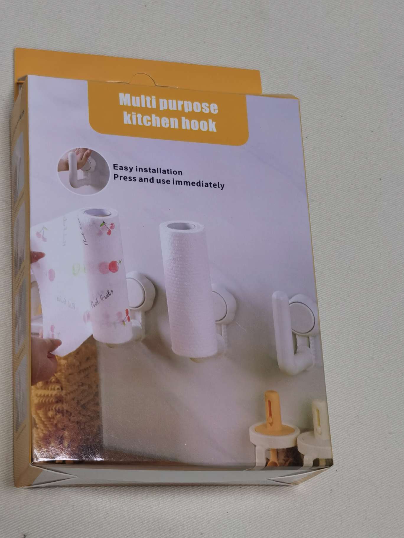 Suction cup tissue rack, kitchen non-perforated cabinet, cling film storage rack, wipe rack, tissue hanging rod, roll paper rack, glass food storage box, stainless steel box, lunch box details Picture
