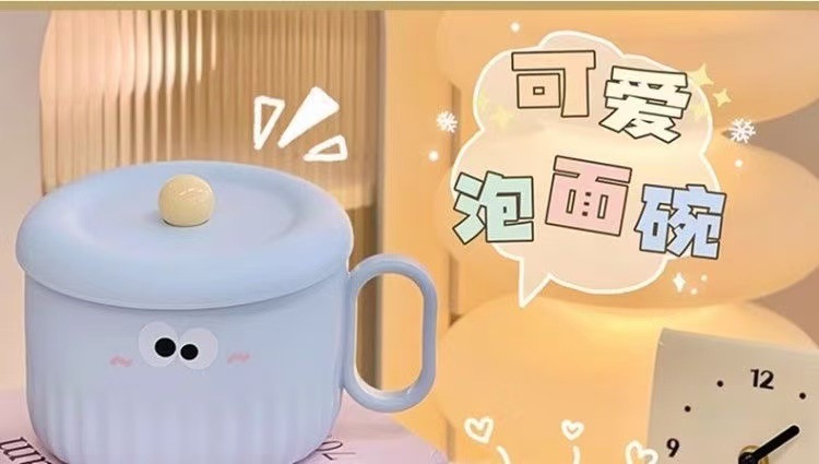 S137-1046 304 stainless steel instant noodle bowl, student dormitory color noodle bowl, large-capacity convenient noodle bowl, heat-resistant cartoon cute soup bowl detail image 8