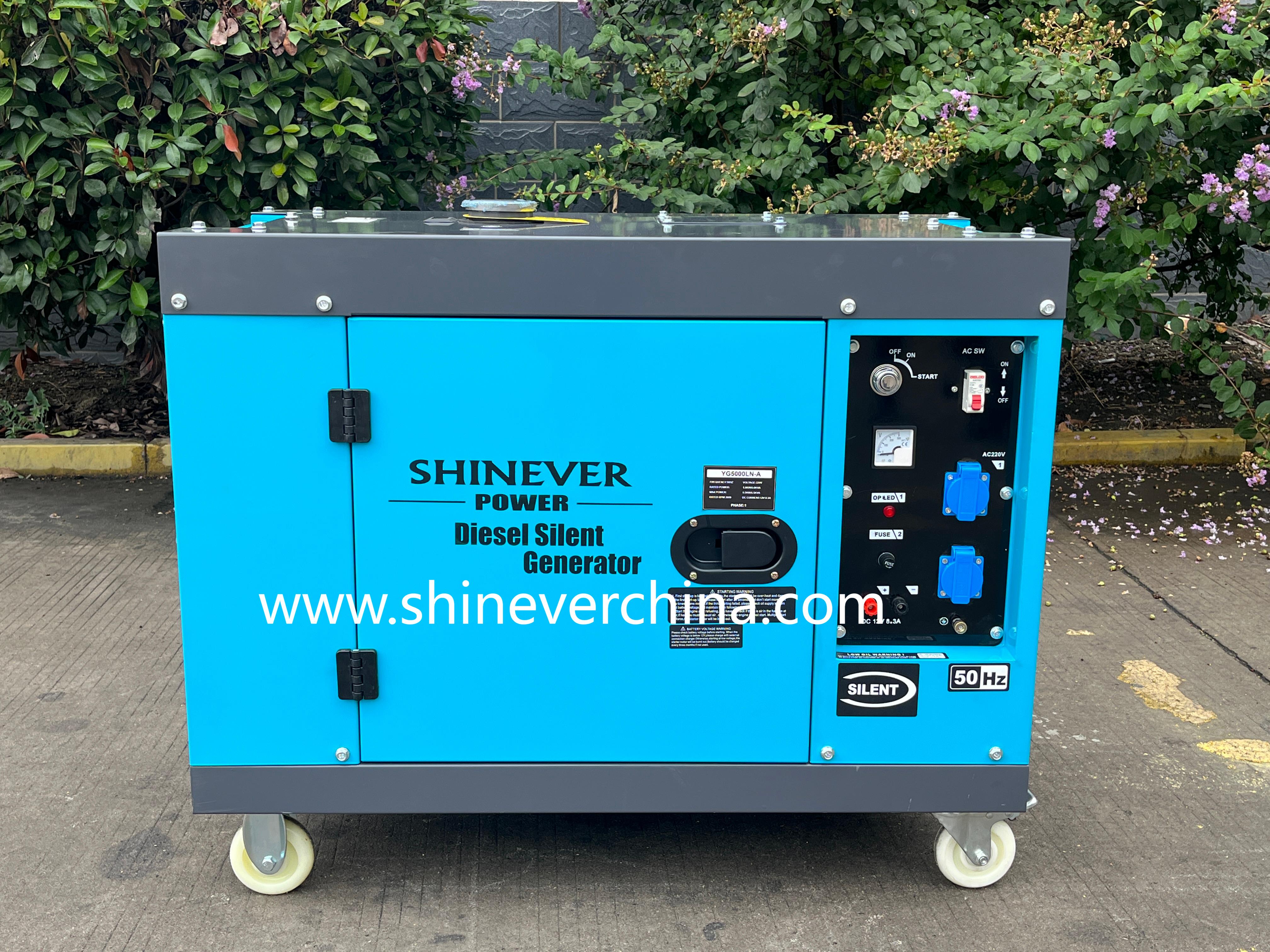 Shinever 静音柴油发电机组 5KW 6.25KVA 柴油发电机YG5000LN-A 
