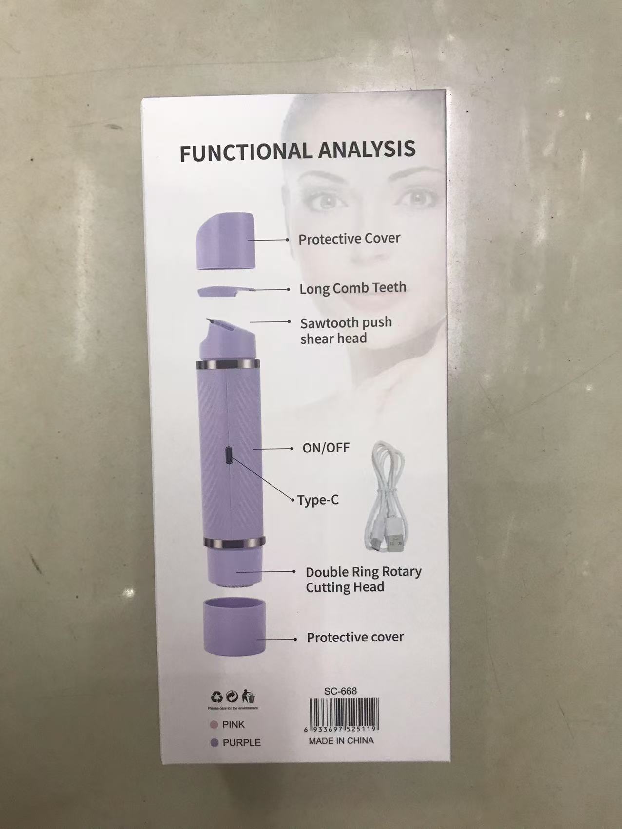 Cross-border hair removal device, women's double-head shaving device, trimmer, electric razor, men's and women's hair removal instrument details Picture