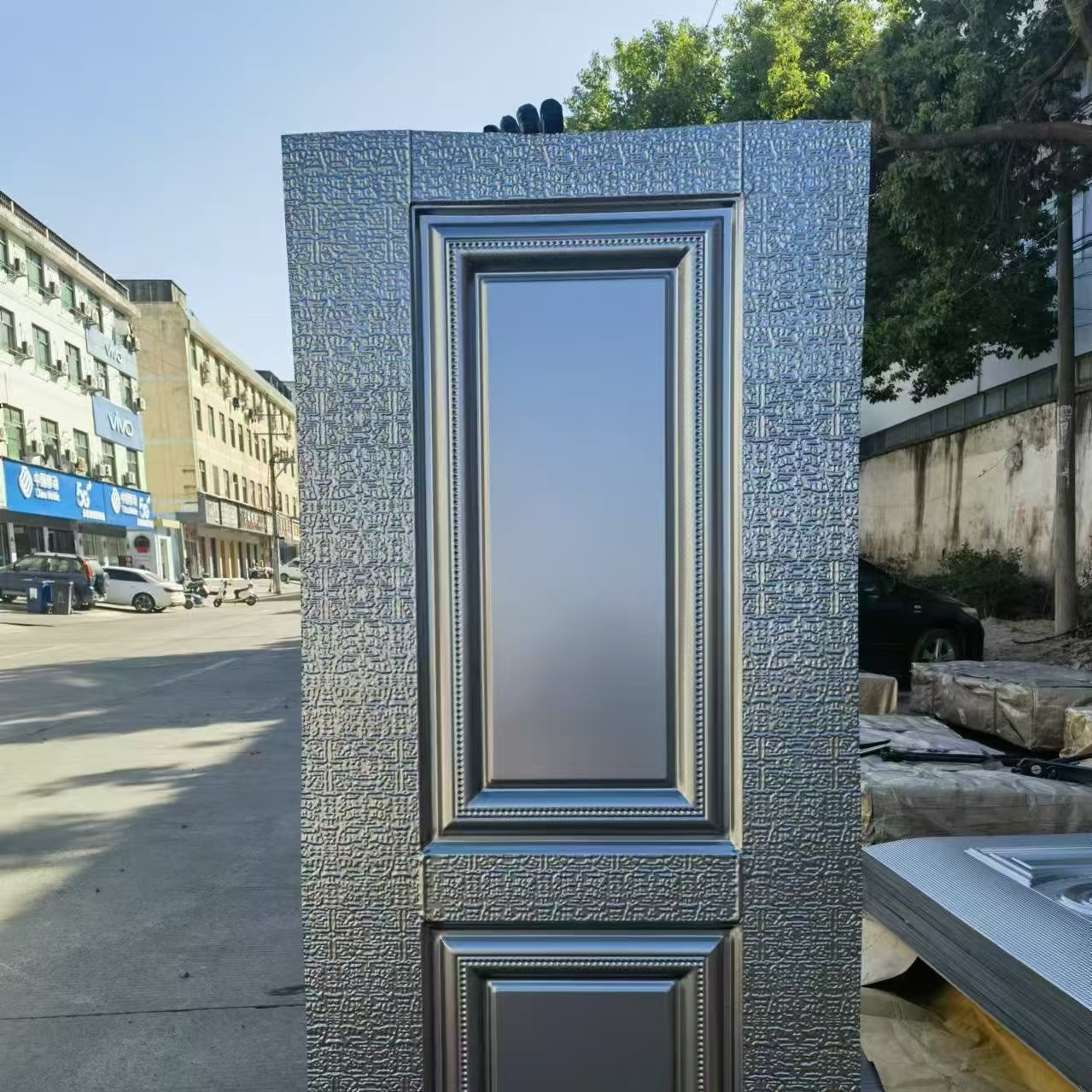 门板 冷轧门板 压花门板 镀锌门板 铁皮压花门面门面板 覆膜门板 防盗门装饰面 门面压花板详情图5