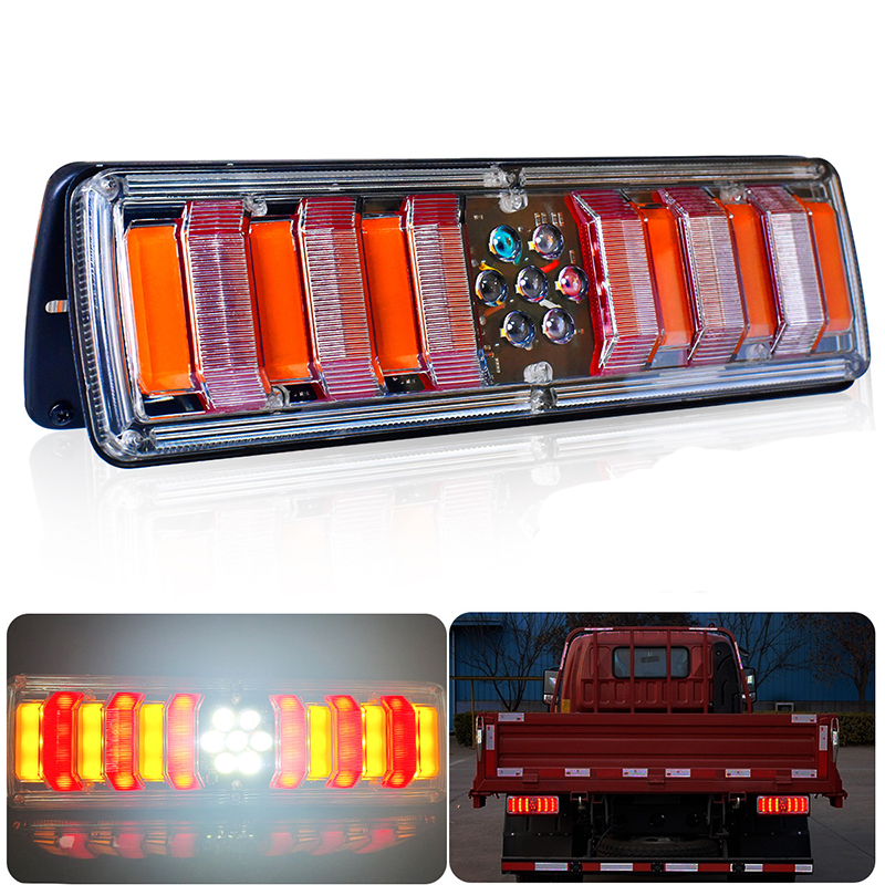 Factory direct sales of universal taillights for trucks and vans, 12V and 24V universal brakes, multi-functional signal lights for driving, reversing and turning full figure