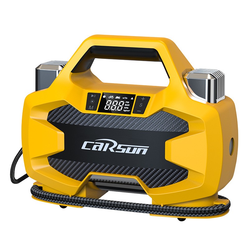 应急电源充气泵/充气泵打气筒/充气泵工具/泳圈打气筒/carsun打气泵白底实物图