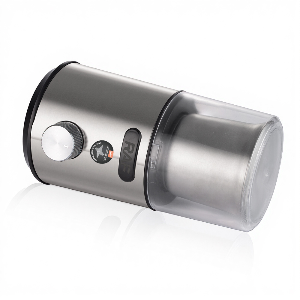 RAF's new European-style multi-functional food processor is a coffee bean grinder and a spice grinder for grains and cereals Item Picture