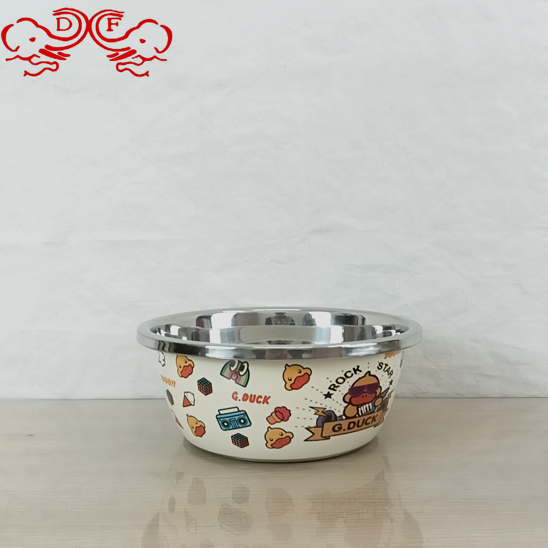 DF99482 Little Yellow Duck Stainless Steel Draining Sink, rice Washing sieve, grater Tray, three-piece set, household and washbasin, DF TRADINGHOUSE Specification image