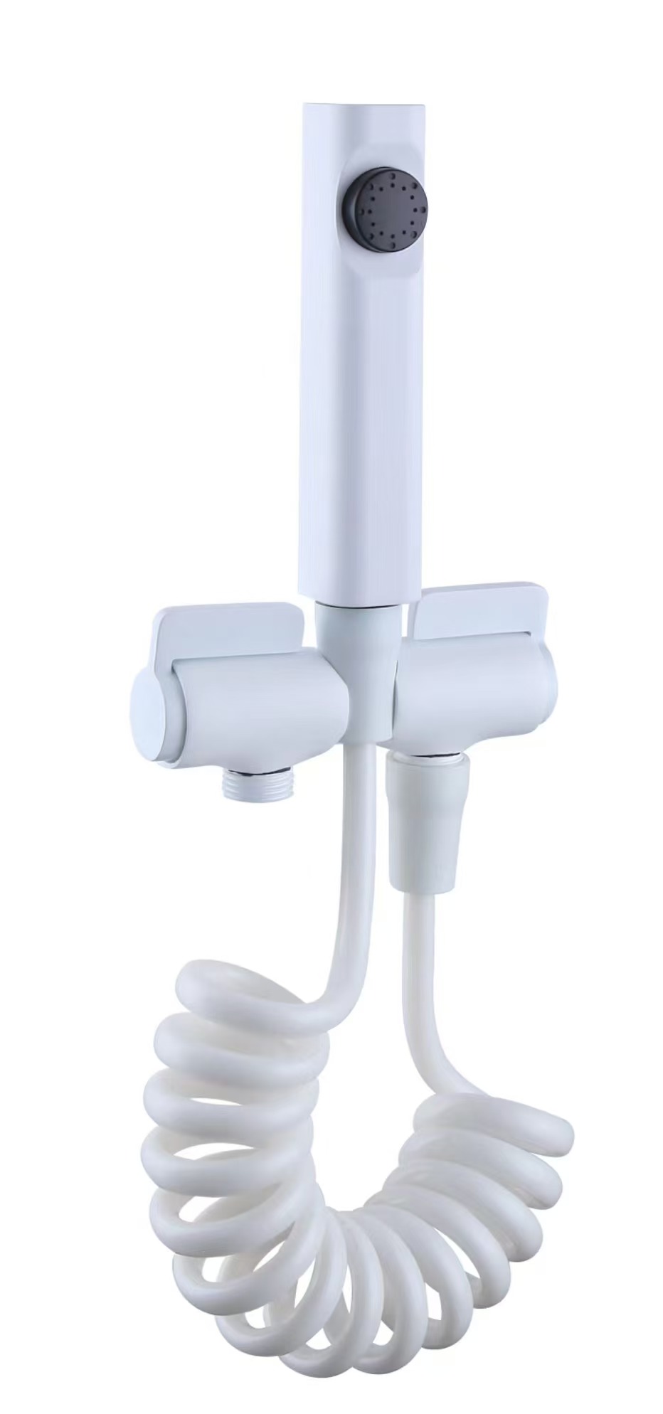 All-copper toilet companion high-pressure flushing spray gun, household feminine washbasin, bathroom toilet water gun, white