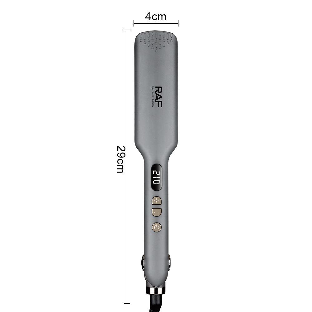 RAF European-standard cross-border temperature-adjustable curling iron, straightener, ceramic plate, dual-purpose dry and wet straight curls, large curls with inward-curved bangs Specification drawing