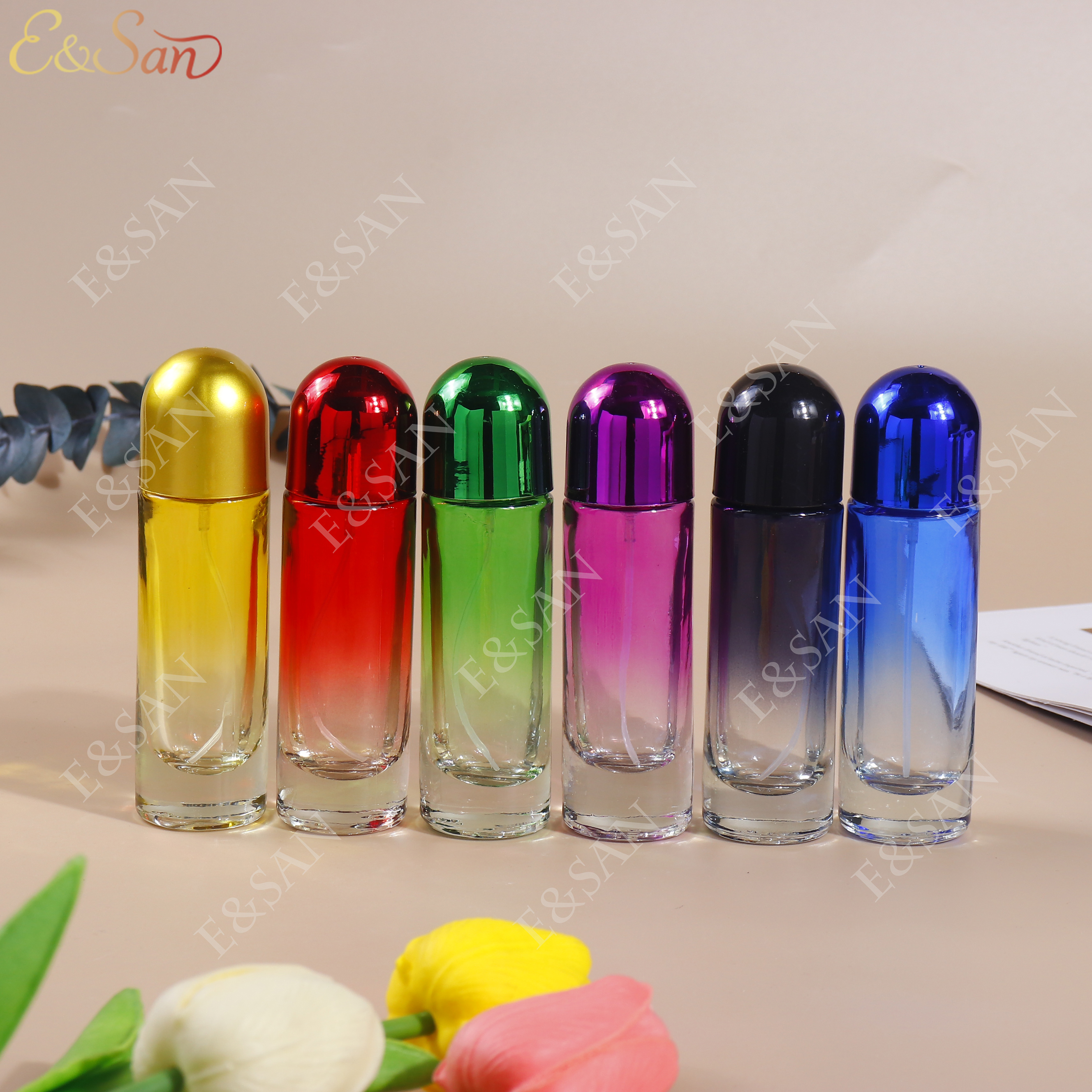 PT022C-30ML 彩色/透明香水瓶订制，玻璃瓶香水盖