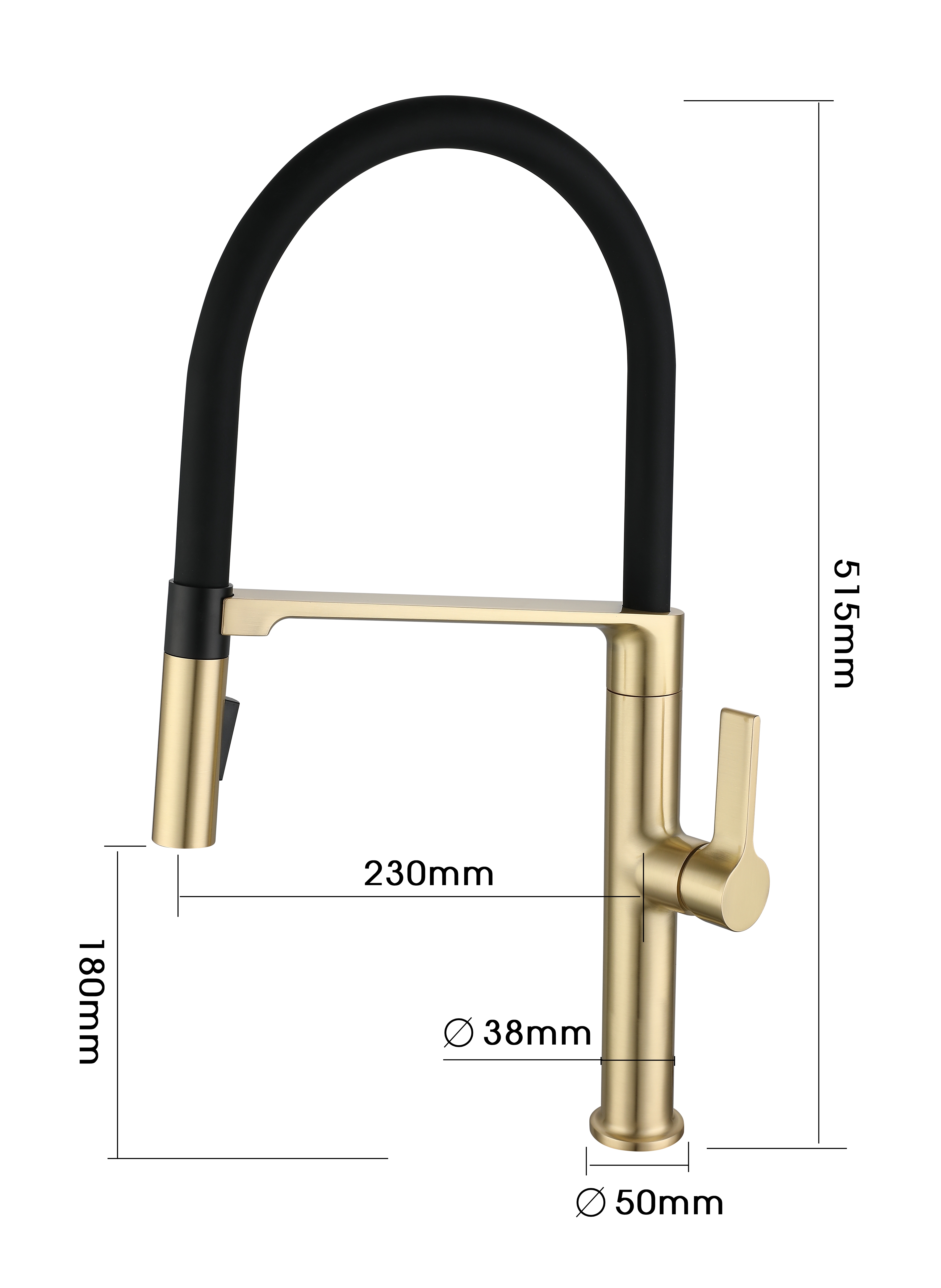 RAN brand, V70 model, kitchen faucet, imported valve core, electroplated + baked paint, highly efficient water-saving, healthy and environmentally friendly, selected main materials Specification drawing