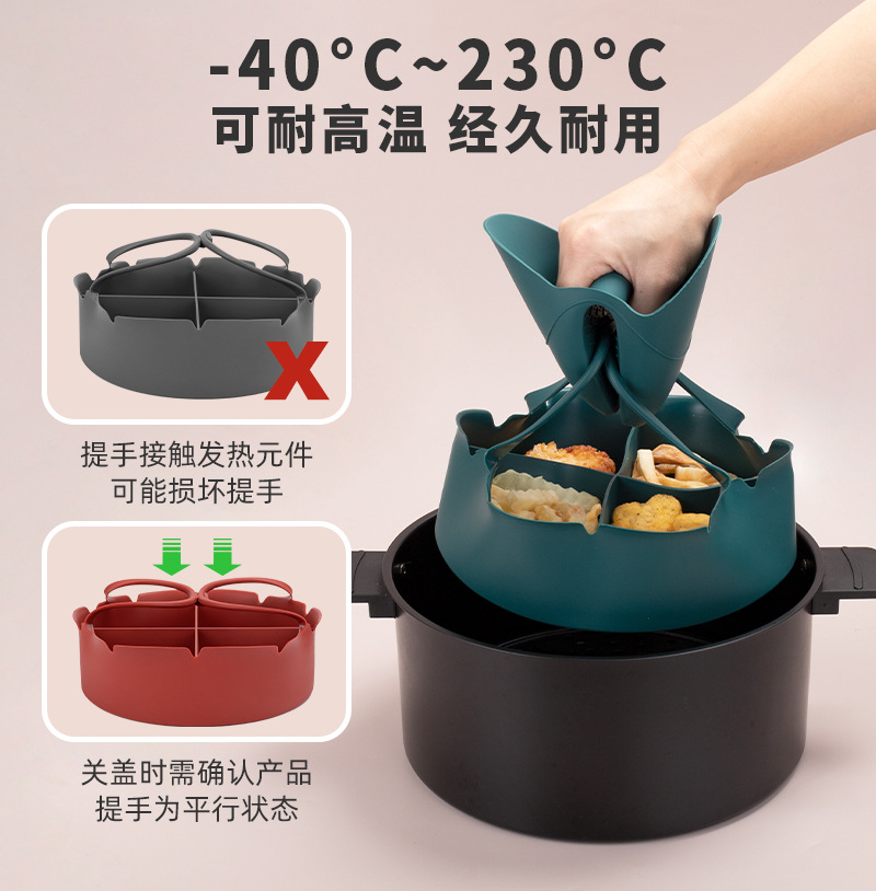 2025 Amazon's new split-compartment air fryer silicone pad, air fryer basket, and silicone air fryer baking tray undefined
