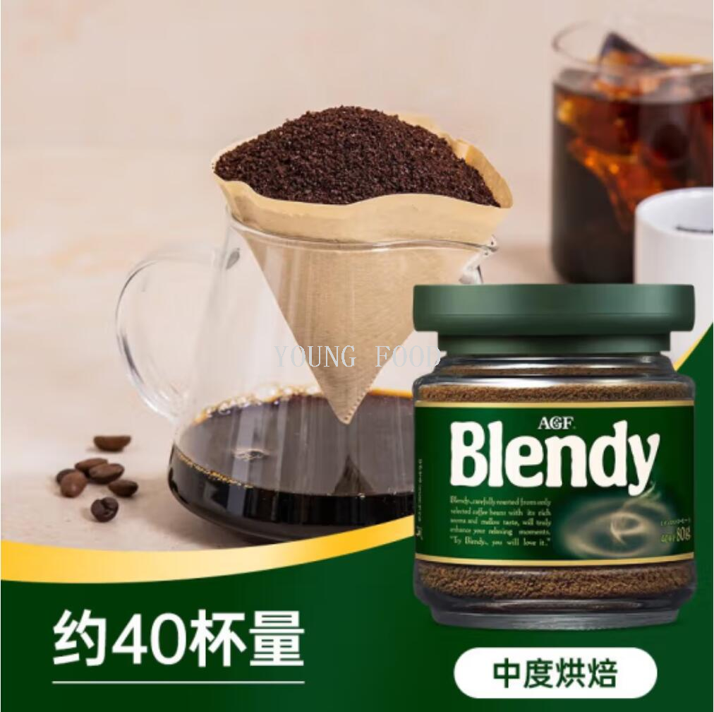 包邮！日本AGF Blendy冻干速溶无砂糖黑咖啡粉80g豹哥进口零食详情13