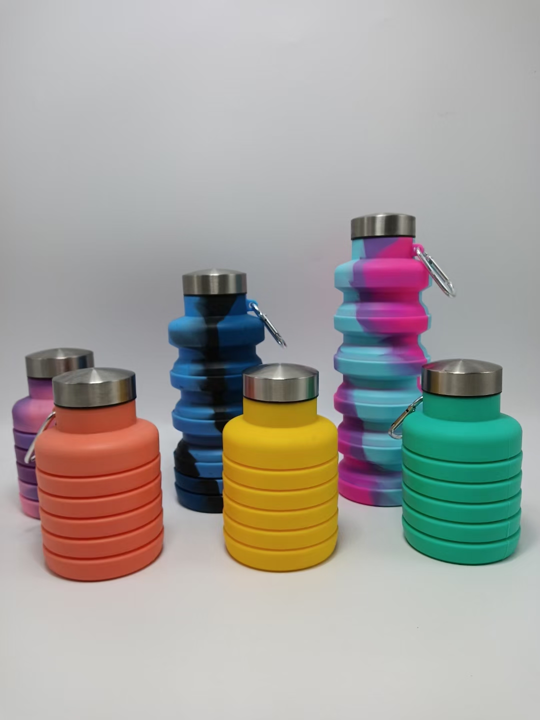 Silicone food-grade water cups, travel sports water bottles, outdoor silicone folding cups, large-capacity children's telescopic silicone cups undefined