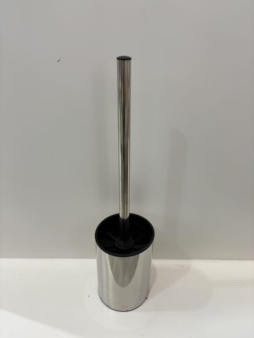 Wholesale of cylindrical splash-proof stainless steel wall-mounted floor-standing household bathroom toilet brush gun and grey cleaning brush details Picture