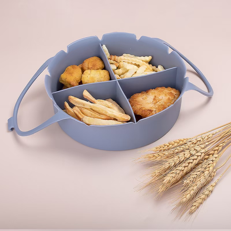 2025 Amazon's new split-compartment air fryer silicone pad, air fryer basket, and silicone air fryer baking tray undefined