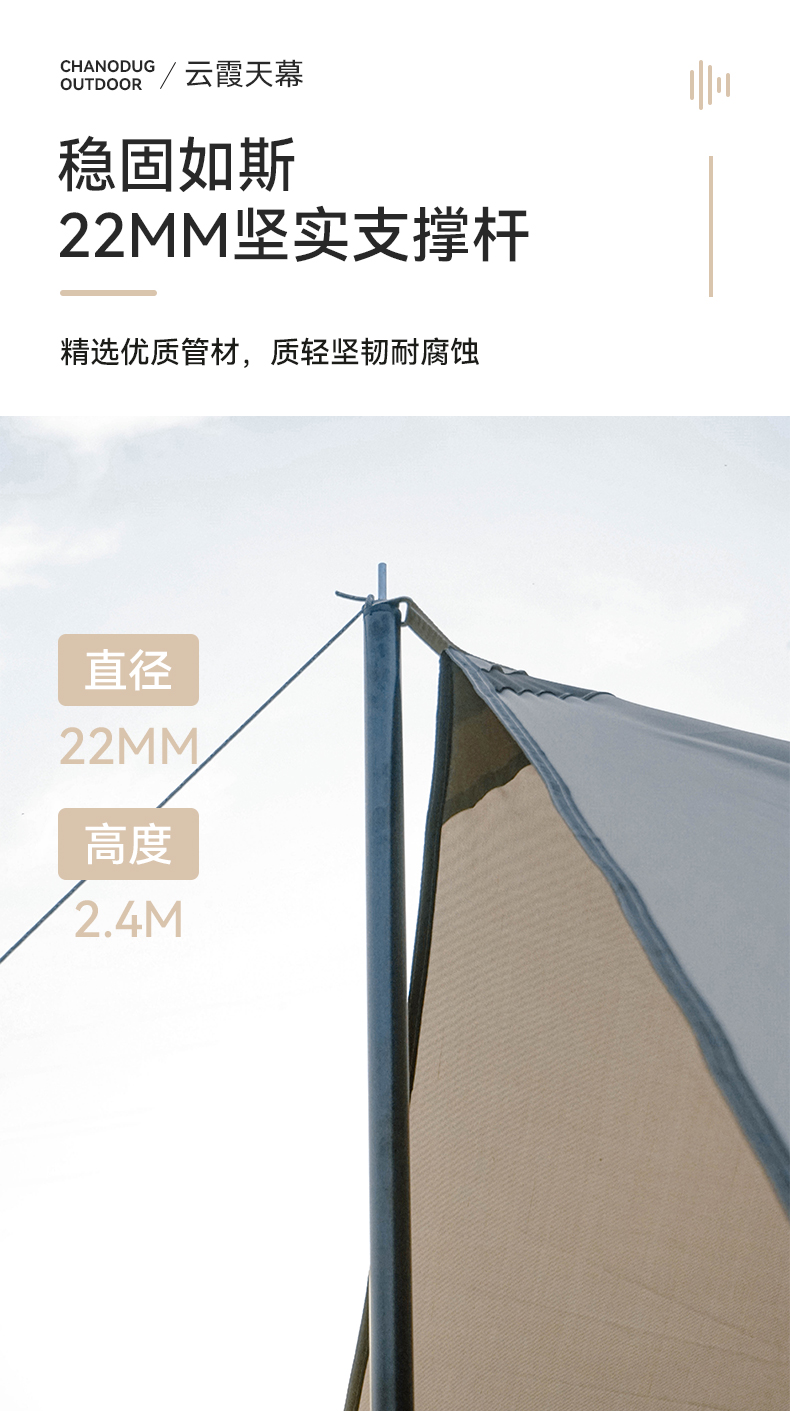 CHANODUG/ Chanoduji Outdoor Leisure sunshade, waterproof Portable canopy, camping Rainproof, multi-person sun protection canopy pic 5