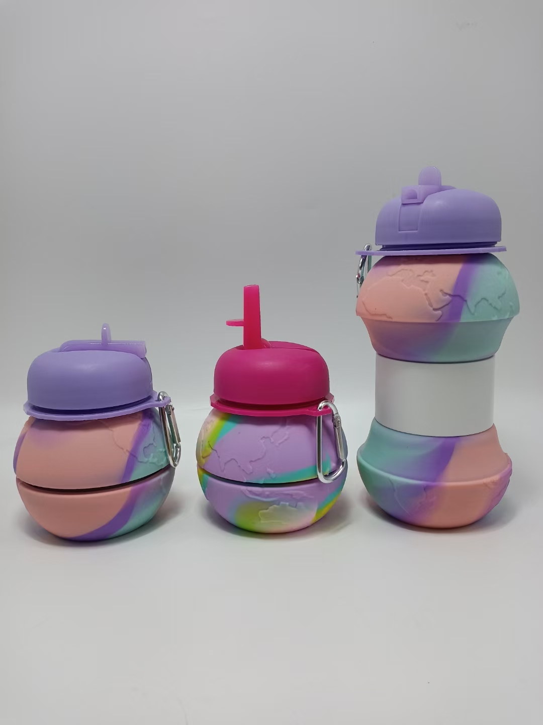Silicone food-grade water cups, travel sports water bottles, outdoor silicone folding cups, large-capacity children's telescopic silicone cups undefined
