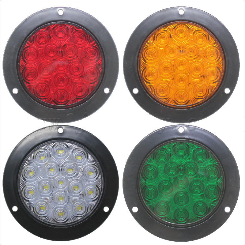 General truck trailer taillights, side lights, round taillights, truck led lights, 4-inch truck led lights, color-block single lights, factory direct sales Specification drawing