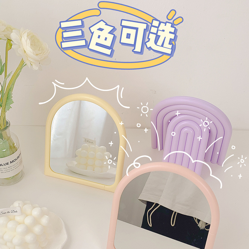 F37-9039可爱简约居家卧室梳妆台可折叠高清化妆镜学生宿舍桌面镜