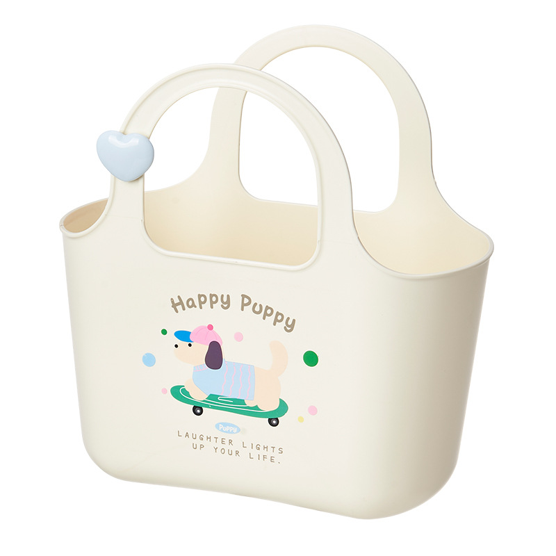 S137-1055 Cartoon Household Bath basket, bathroom washbasin basket, hand-held storage basket for bath, student dormitory bath basket Item Picture