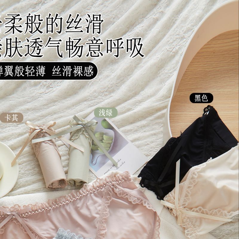 Sweet girl's bow lace lace underpants, mid-waist, sexy, pure and glamorous, seamless, comfortable and breathable underpants Application Scenario