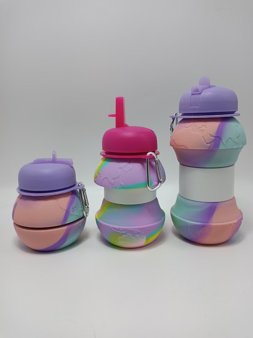 Silicone food-grade water cups, travel sports water bottles, outdoor silicone folding cups, large-capacity children's telescopic silicone cups undefined