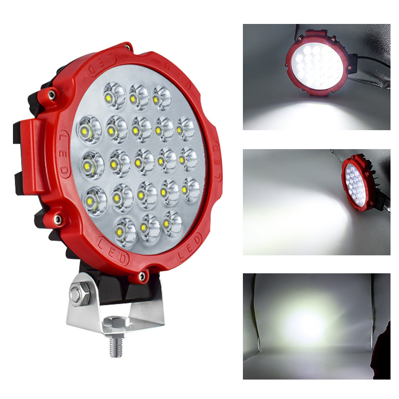 7-inch 63W LED circular work light for automobiles and trucks, ultra-bright spotlight for off-road vehicles, and auxiliary lighting spotlights for engineering forklifts details Picture