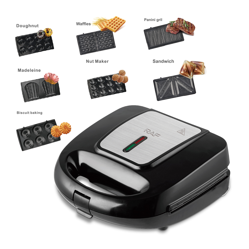 RAF. European standard cross-border multi-functional 7-in-1 sandwich machine, steak machine, waffle machine, breakfast machine, bread machine Item Picture