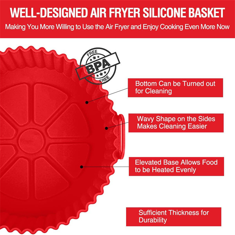 Silicone air fryer, silicone baking tray, square microwave oven, oven, chicken roasting tray, square baking pad, wholesale, insulated lunch box, bucket, bento box Application Scenario
