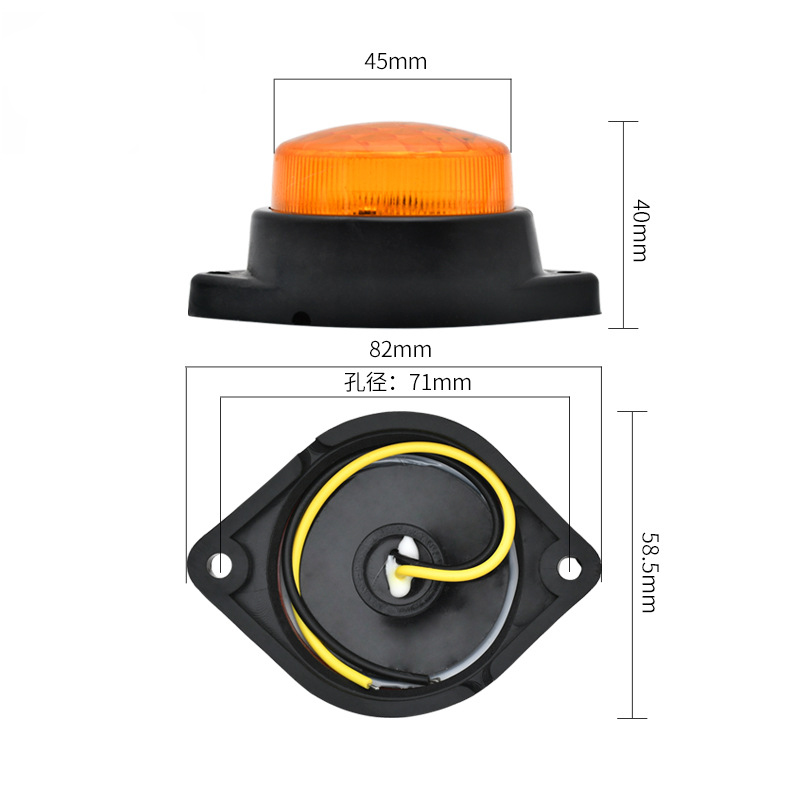 General 24VLED circular exterior top light, height indicator light, electronic side light, truck side light, truck side light factory direct sales details Picture