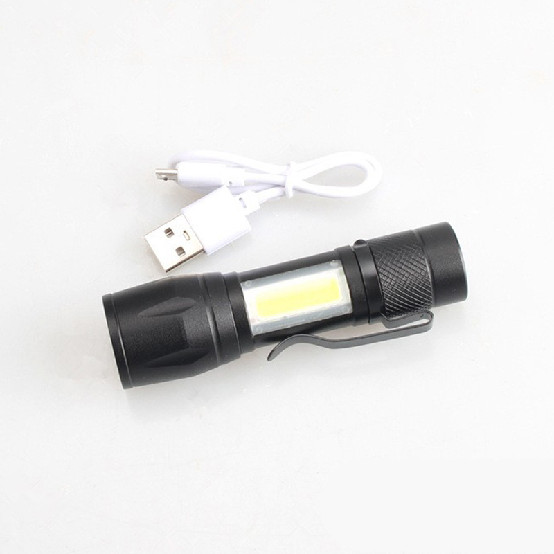 513 Telescopic focusing Flashlight, USB charging aluminum alloy flashlight, Mini Flashlight, Portable white Light Mini flashlight pic 13