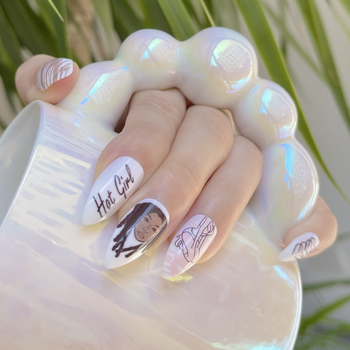 24 PCS PRESS ON NAIL TIPS STILETTO SHAPE COOL GIRL STYLE Specification drawing