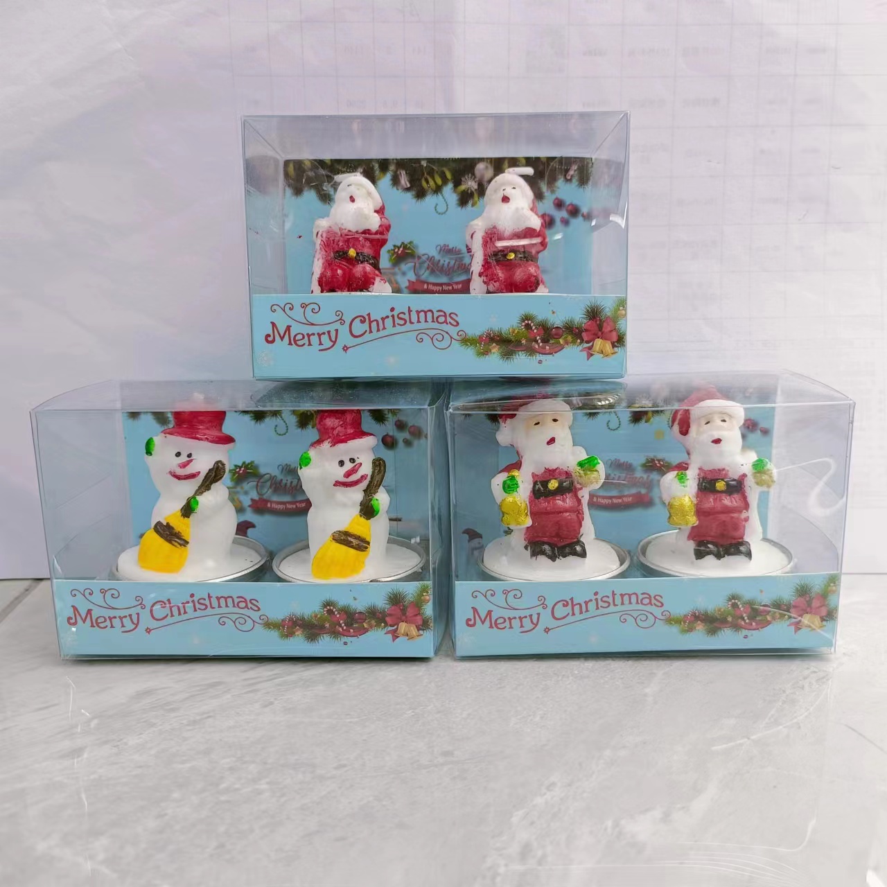 圣诞套装蜡烛圣诞狂欢浪漫气氛蜡烛摆件