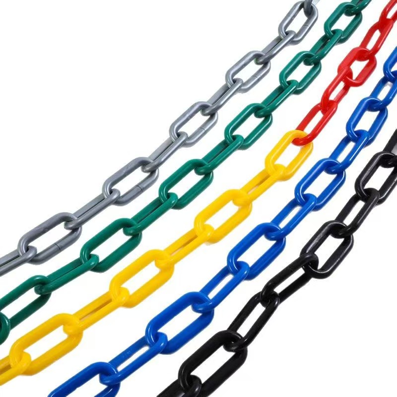 Colored protective safety chain, safety chain, plastic chain, road cone chain, isolation chain, warning chain, chain roadblock chain, pier chain, construction chain, reflective chain
