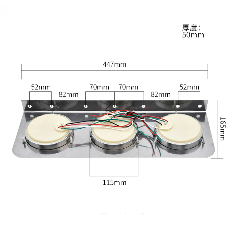 Cimc 16LED electroplated shell 12V24VLED dual-color three-light CIMC taillight, universal taillight for trucks, truck taillight details Picture