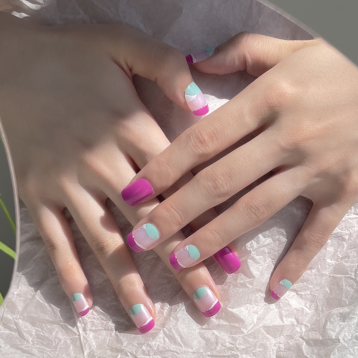 24 PCS PRESS ON NAIL TIPS ROUND SHAPE  full figure