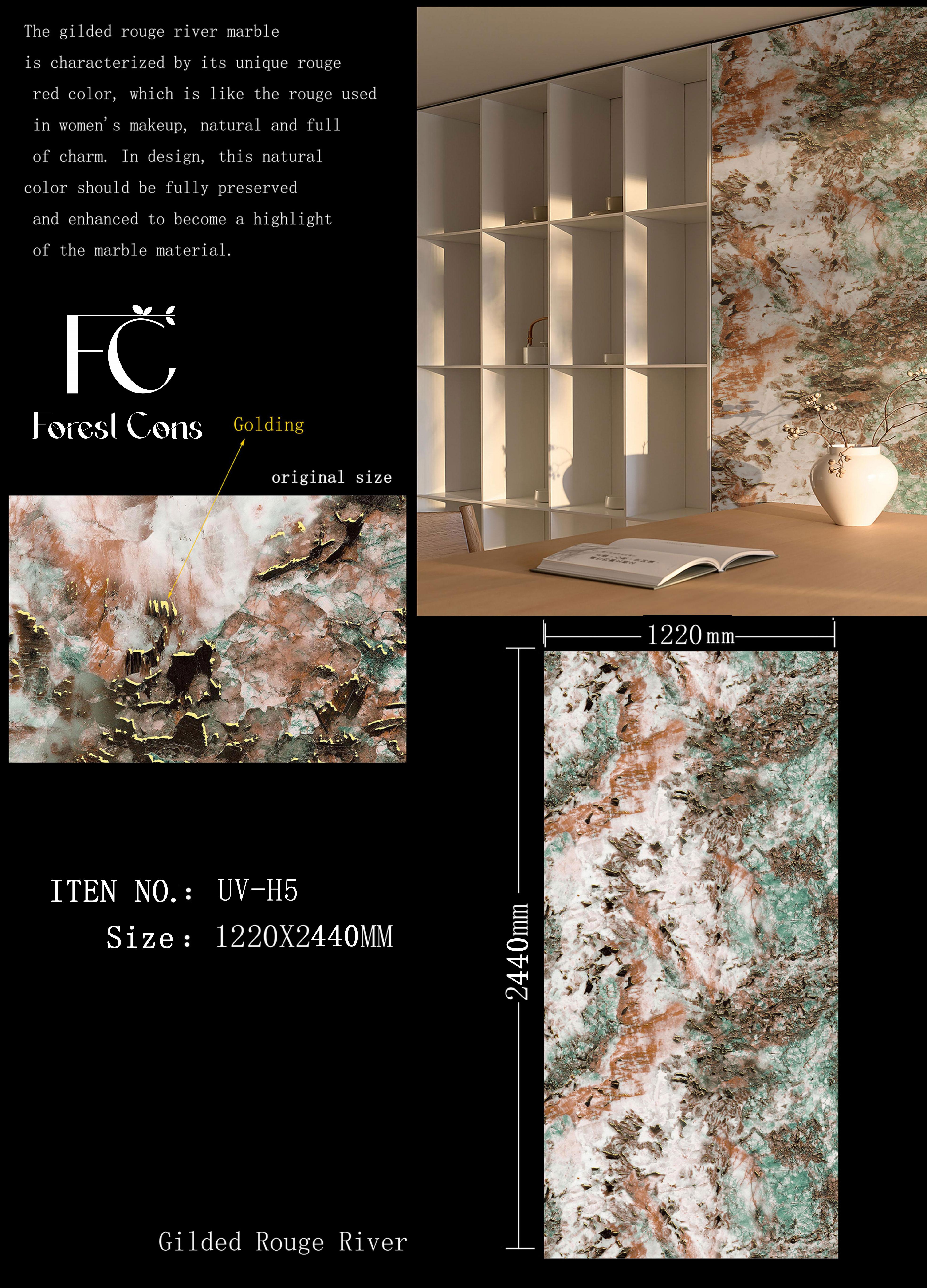 UV marble sheet UV 板镜面高光装饰板 仿石纹立体墙贴 客厅背景墙厨房防水防潮板材墙板装饰板pvc++