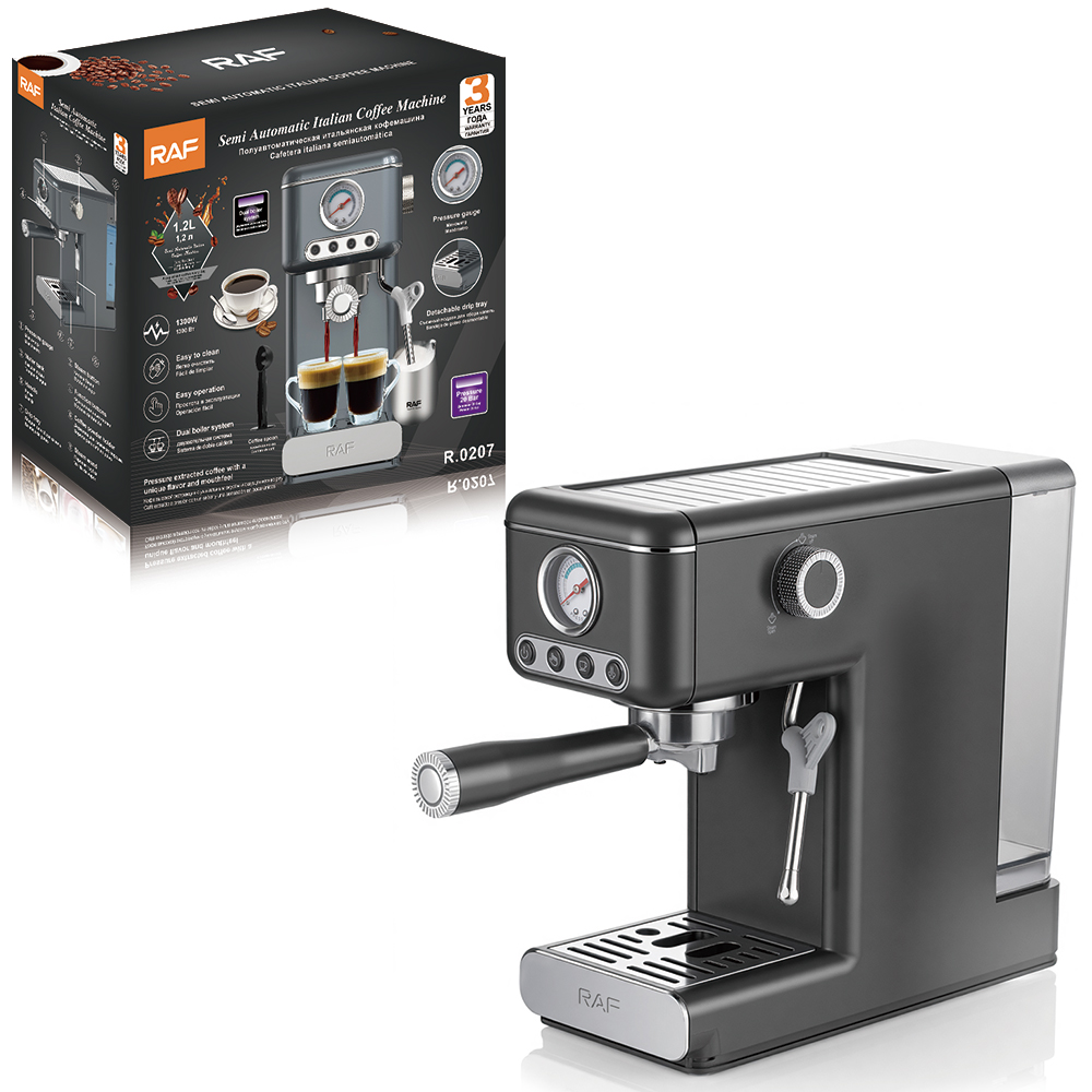 RAF European standard cross-border coffee machine, semi-automatic Italian latte art pump pressure, high-pressure steam coffee machine, stainless steel details Picture