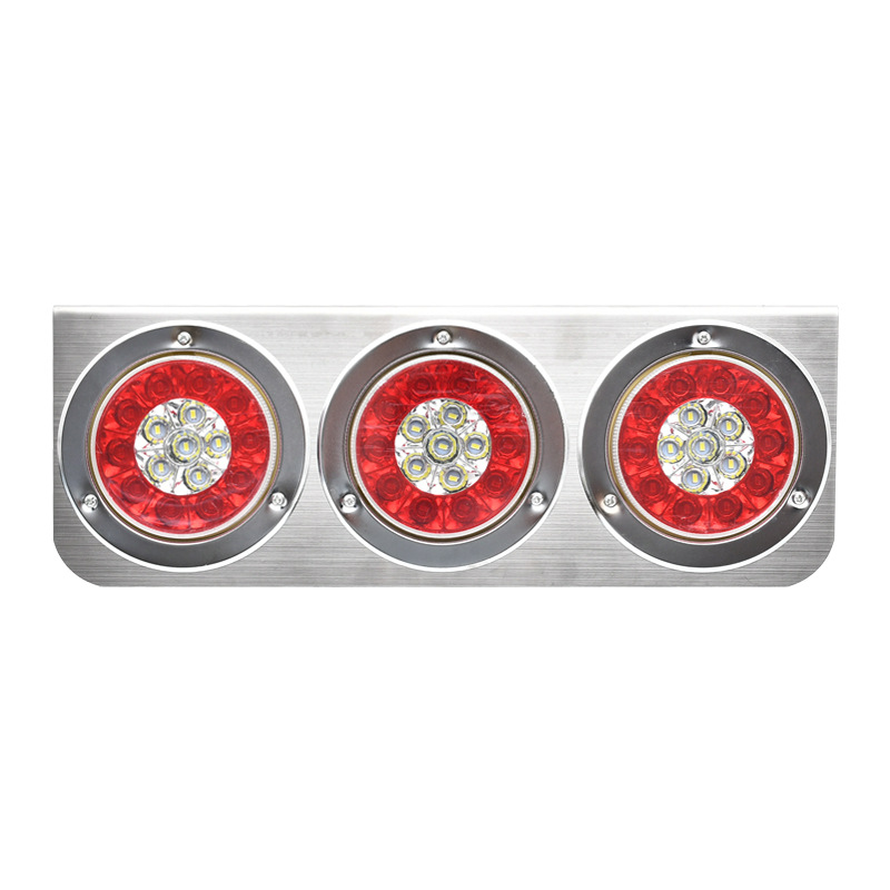 Cimc 16LED electroplated shell 12V24VLED dual-color three-light CIMC taillight, universal taillight for trucks, truck taillight Specification drawing